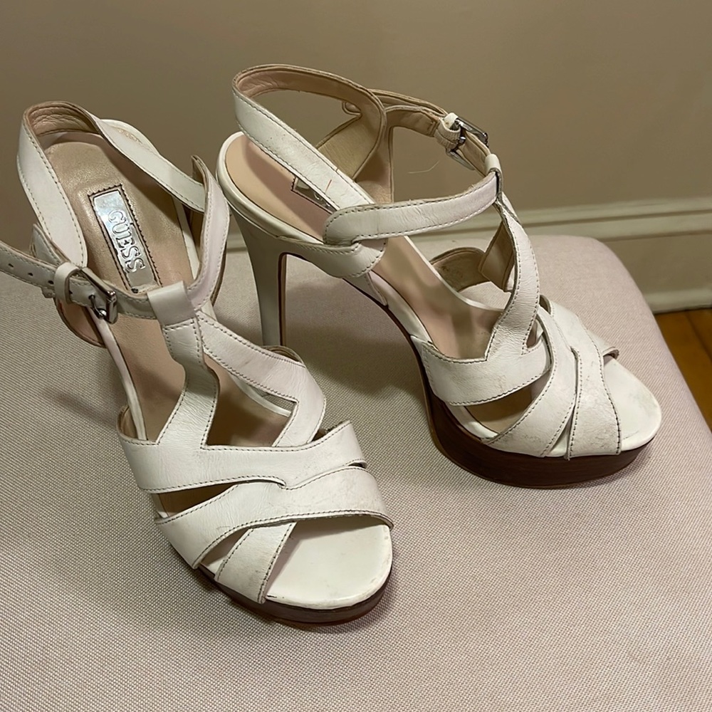 White Guess Heels